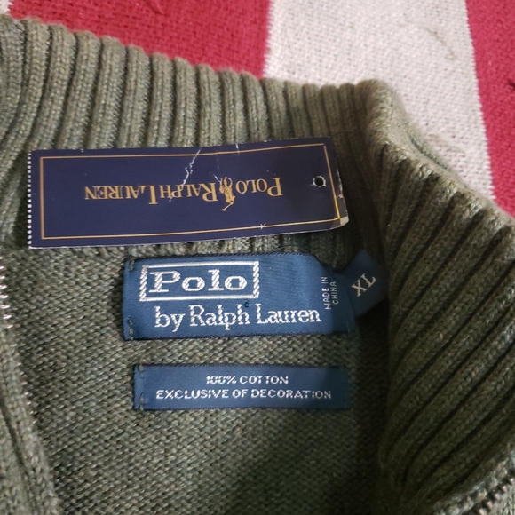 Polo Quarter Zip Sweater XL Deadstock - Picture 3 of 6
